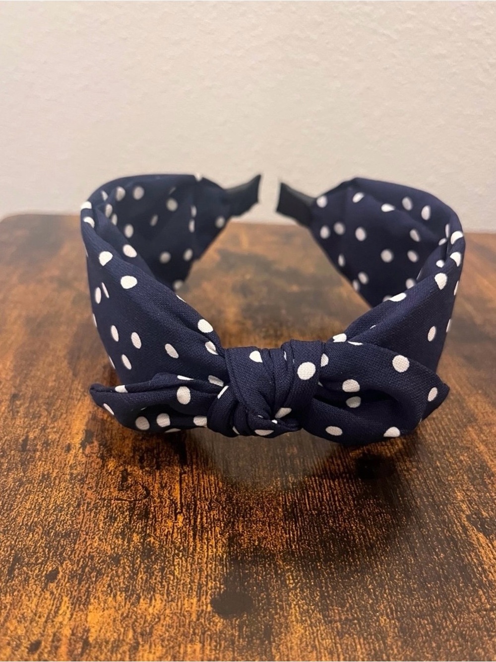3/$11 Navy Polka Dot Bow Headband
